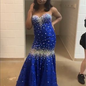 Long dazzled hoco dress